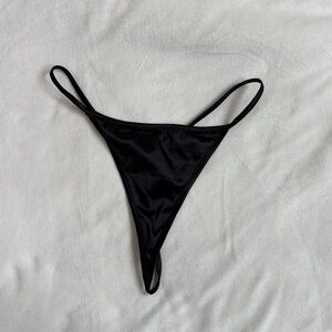 Frederick's of Hollywood Black Satin G String